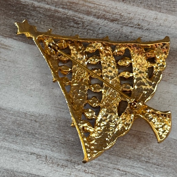 beautiful vtg Christmas tree brooch - Picture 3 of 3